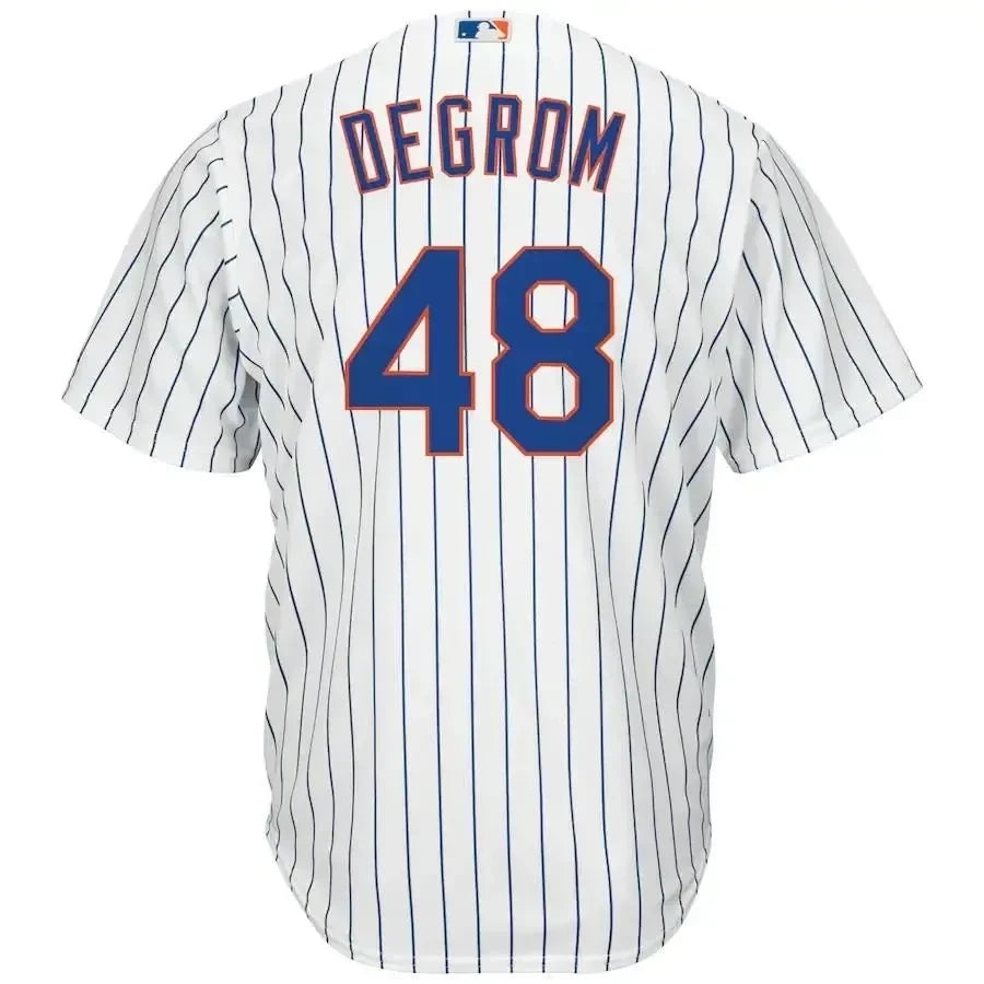 Jacob Degrom New York Mets Big And Tall Official Cool Base Player Jersey - White Royal