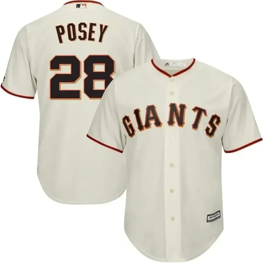 Buster Posey 28 San Francisco Giants Big And Tall Cool Base Player Jersey - Cream