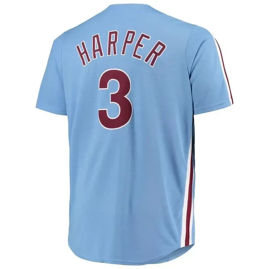 Bryce Harper Philadelphia Phillies Big And Tall Alternate Cool Base Player Jersey - Light Blue