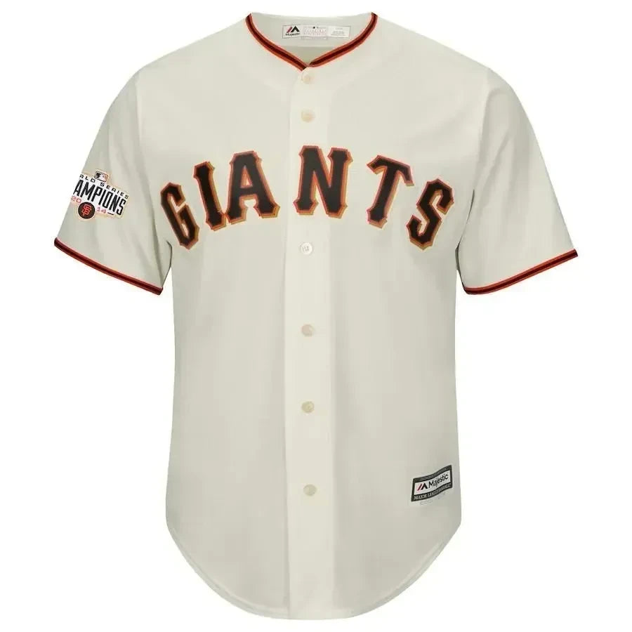 Santiago Casilla San Francisco Giants World Series Champions Cool Base Jersey - Cream