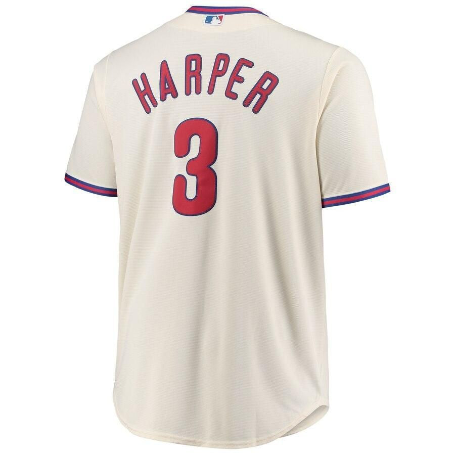 Bryce Harper Philadelphia Phillies Big And Tall Alternate Cool Base Player Jersey - Cream