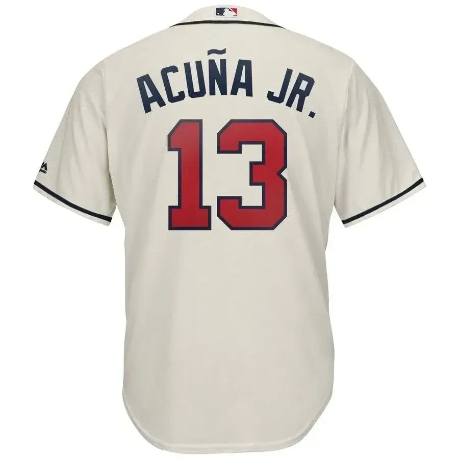 Ronald Acuna Jr. Atlanta Braves Alternate Cool Base Player Jersey - Cream