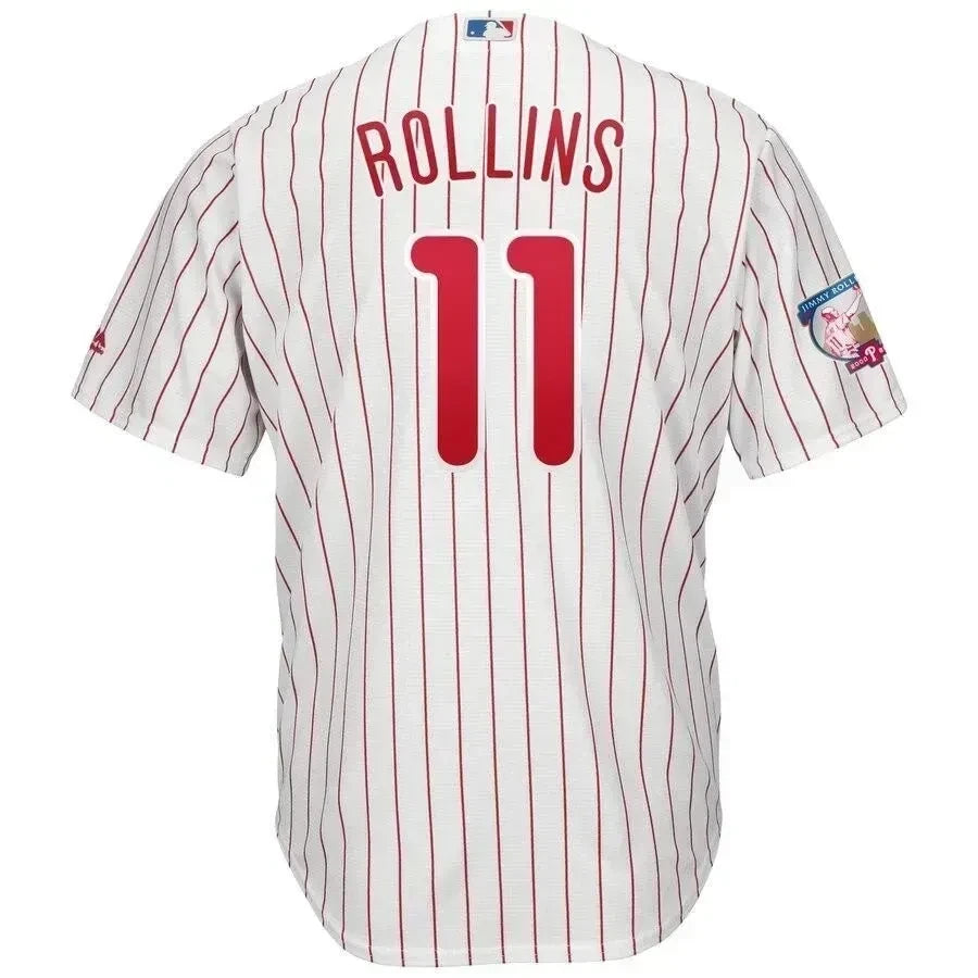 Jimmy Rollins Philadelphia Phillies Home Retirement Cool Base Player Jersey - White Red