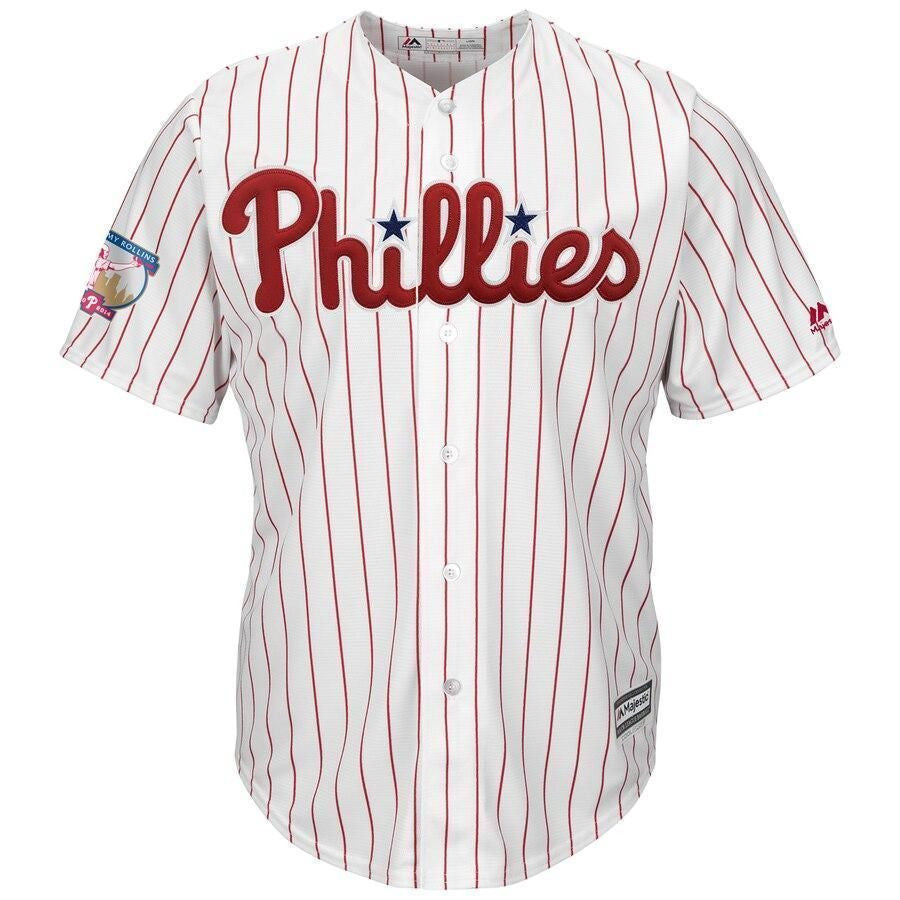 Jimmy Rollins Philadelphia Phillies Home Retirement Cool Base Player Jersey - White Red