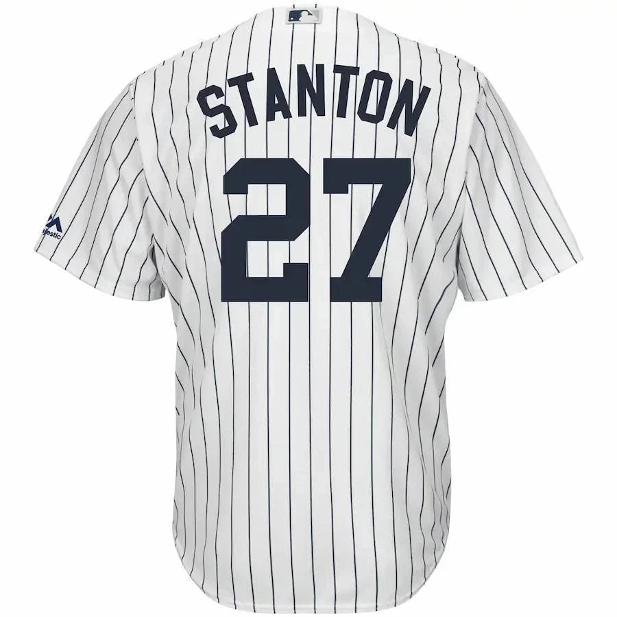Giancarlo Stanton New York Yankees Home Big And Tall Cool Base Player Jersey - White Navy Color