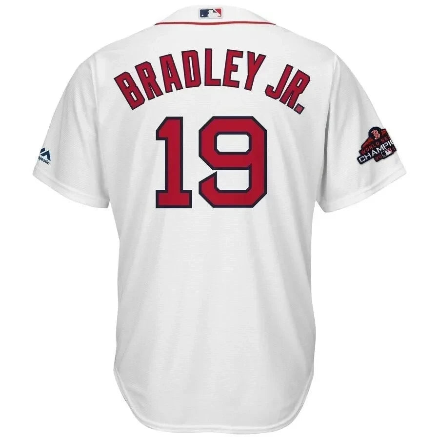 Jackie Bradley Jr. Boston Red Sox 2018 World Series Champions Team Logo Player Jersey - White