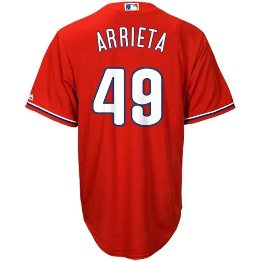 Jake Arrieta Philadelphia Phillies Fashion Official Cool Base Player Jersey - Scarlet