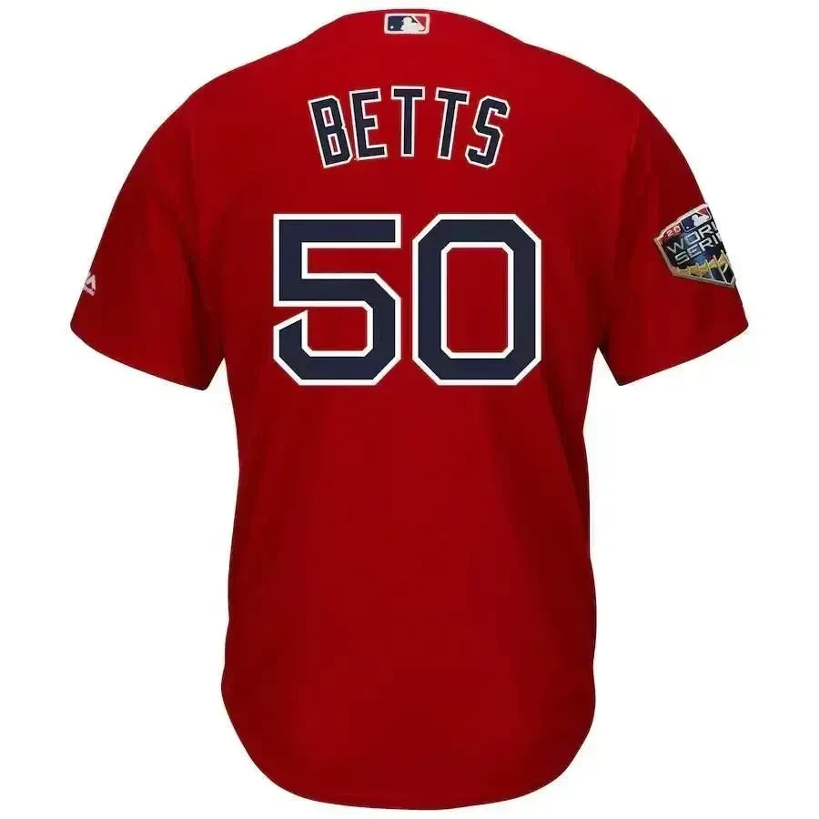 Mookie Betts Boston Red Sox 2018 World Series Cool Base Player Jersey - Scarlet