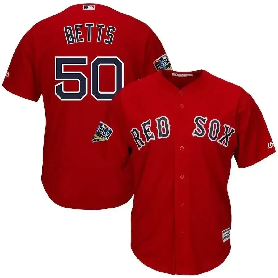 Mookie Betts Boston Red Sox 2018 World Series Cool Base Player Jersey - Scarlet