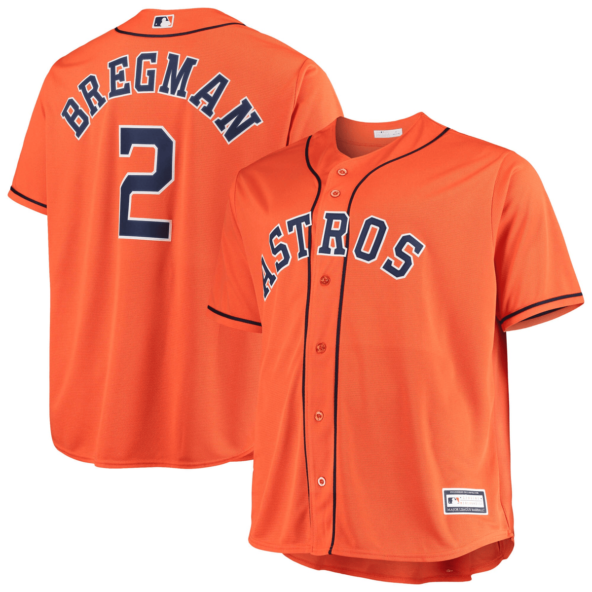 Men's Alex Bregman Orange Houston Astros Big & Tall Player Jersey Jersey