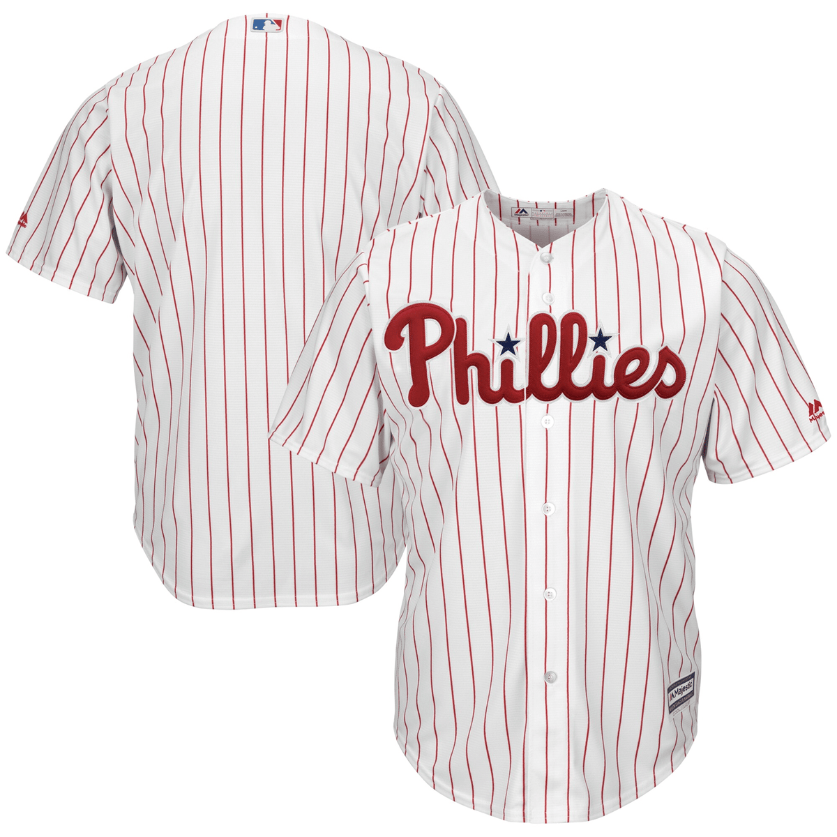 Men's White/Scarlet Philadelphia Phillies Home Official Cool Base Team Jersey Jersey