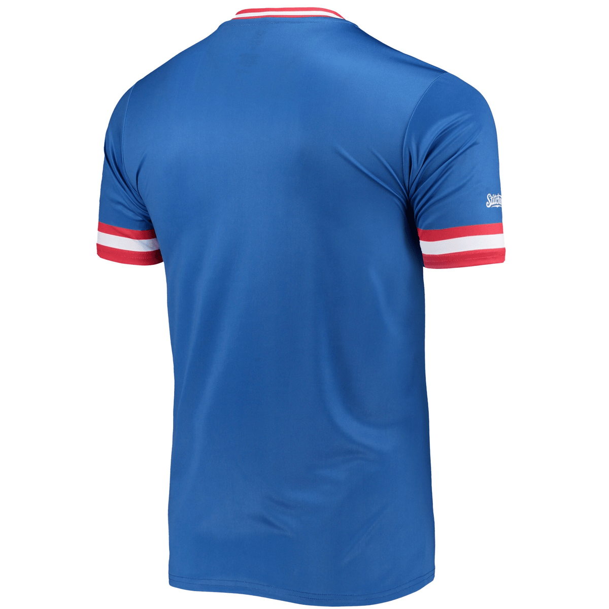 Men's Stitches Royal/Red Atlanta Braves Cooperstown Collection V-Neck Team Color Jersey Jersey
