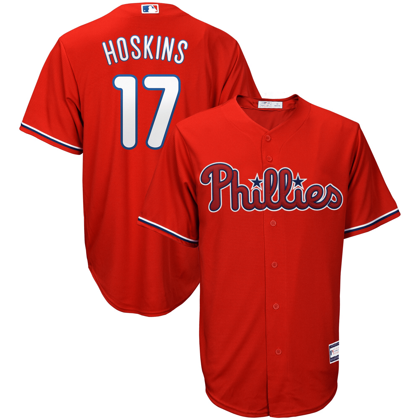 Men's Rhys Hoskins Red Philadelphia Phillies Big & Tall Player Jersey Jersey