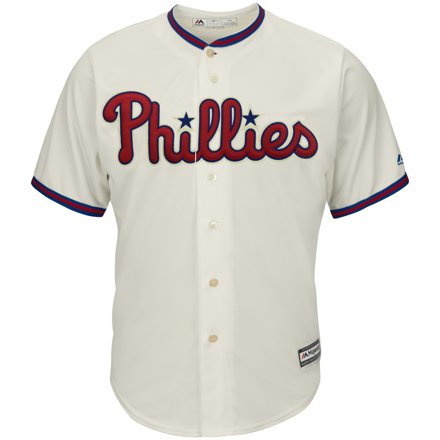 Men's White/Scarlet Philadelphia Phillies Home Official Cool Base Team Jersey Jersey
