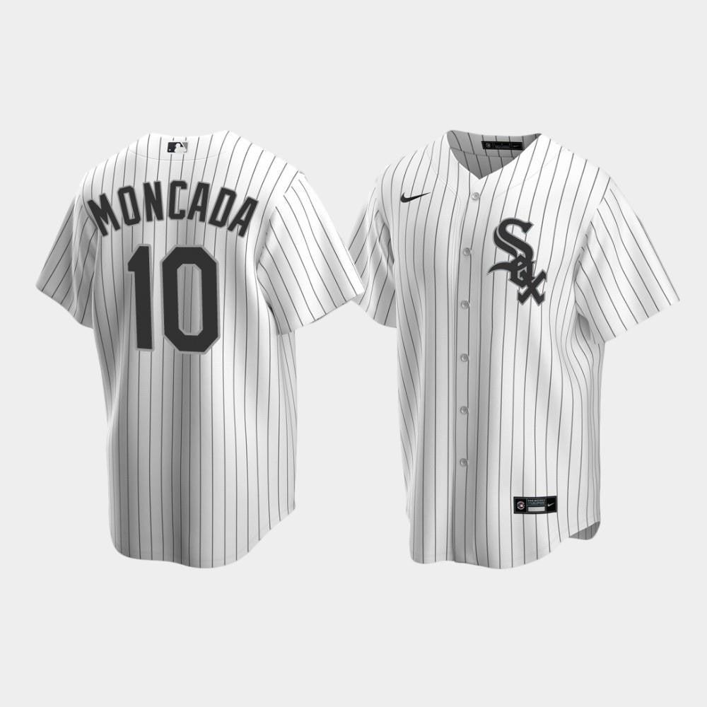 Men's Chicago White Sox 10 Yoan Moncada White Home Jersey Jersey