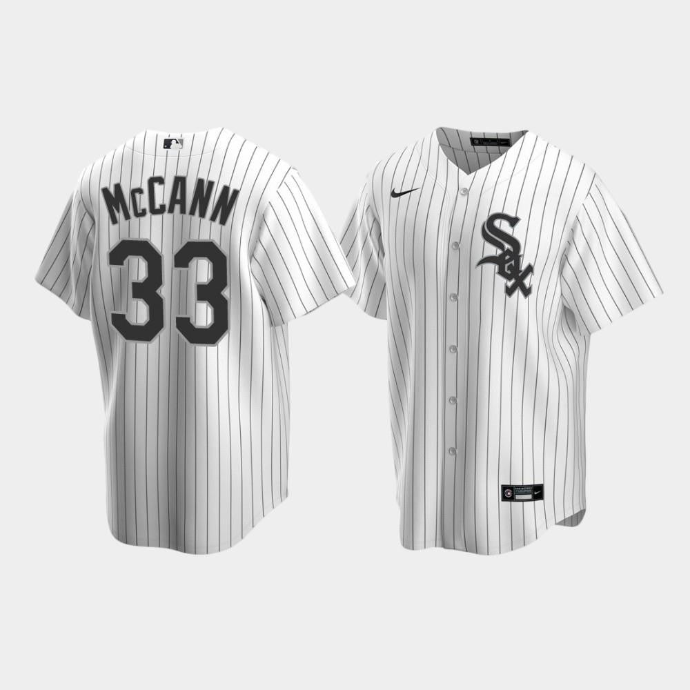 Men's Chicago White Sox 33 James McCann White Home Jersey Jersey
