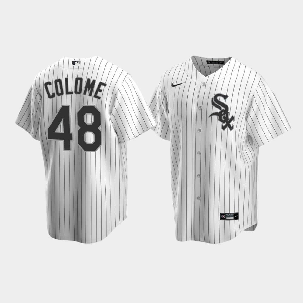 Men's Chicago White Sox 48 Alex Colome White Home Jersey Jersey