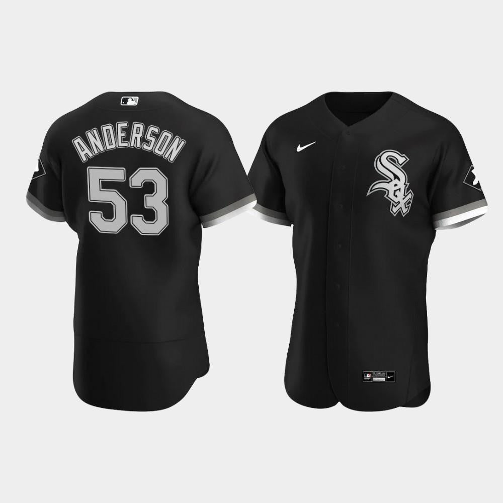 Men's Chicago White Sox 53 Drew Anderson Black Alternate Jersey Jersey