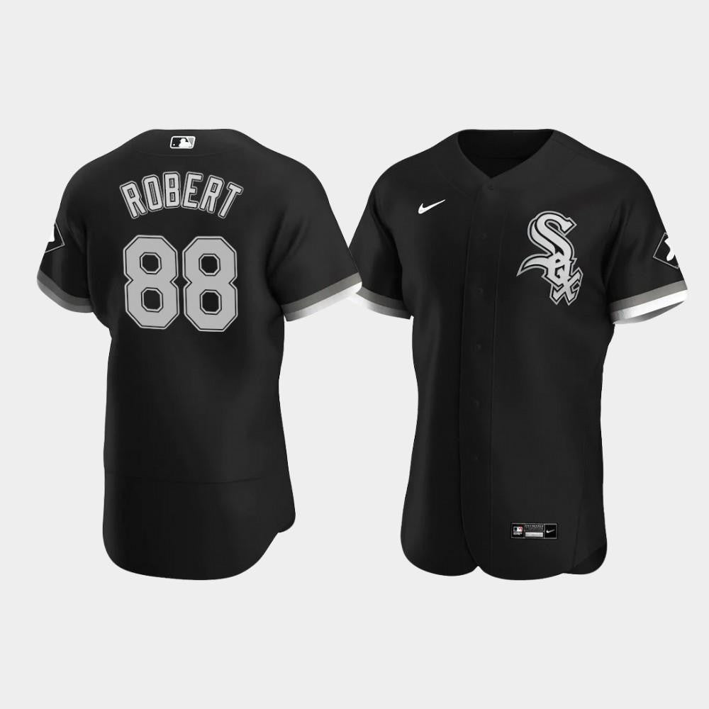 Men's Chicago White Sox 88 Luis Robert Black Alternate Jersey Jersey