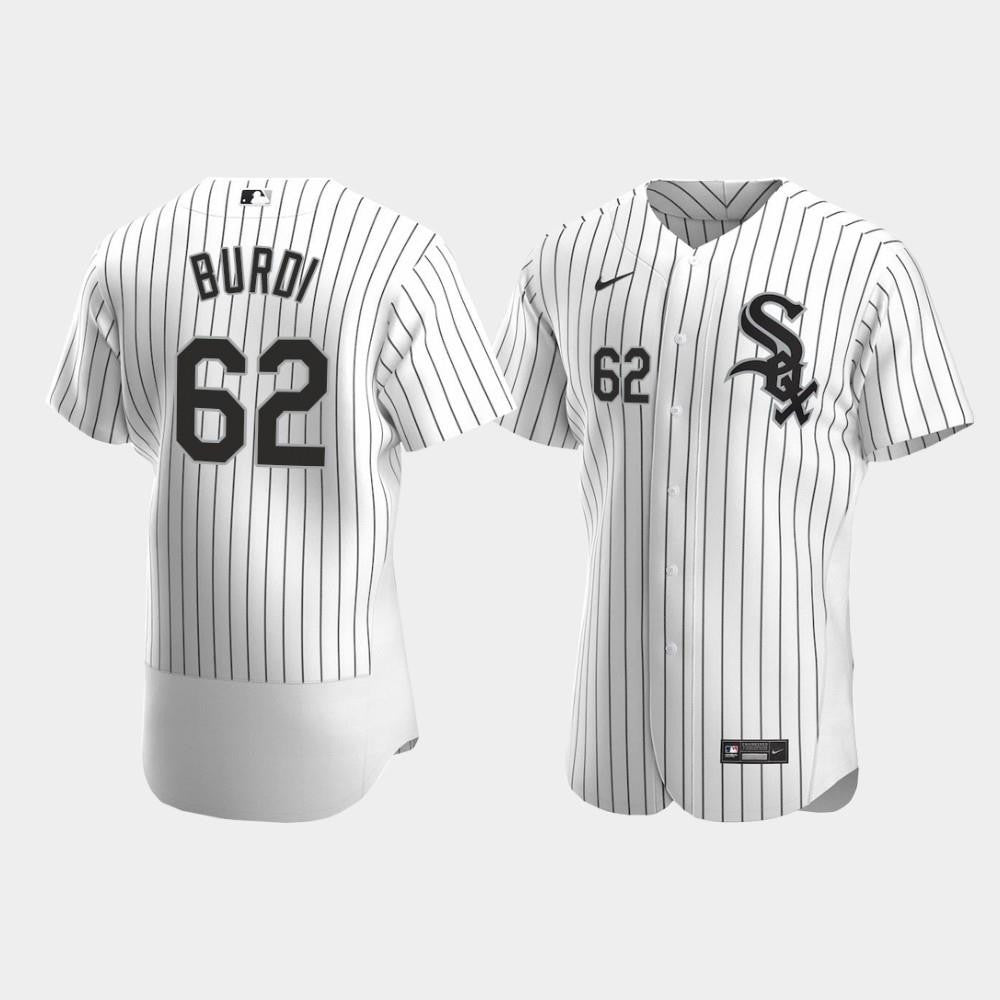 Men's Chicago White Sox 62 Zack Burdi White Home Jersey Jersey