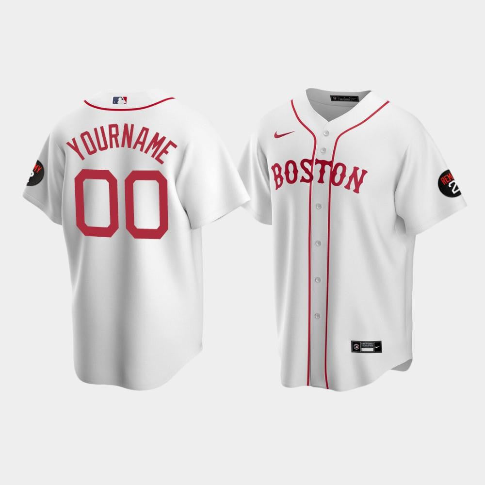 Men's Boston Red Sox White Alternate Custom Jerry Remy Jersey Jersey