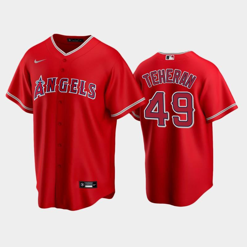 Red Los Angeles Angels Alternate 49 Julio Teheran Jersey Jersey