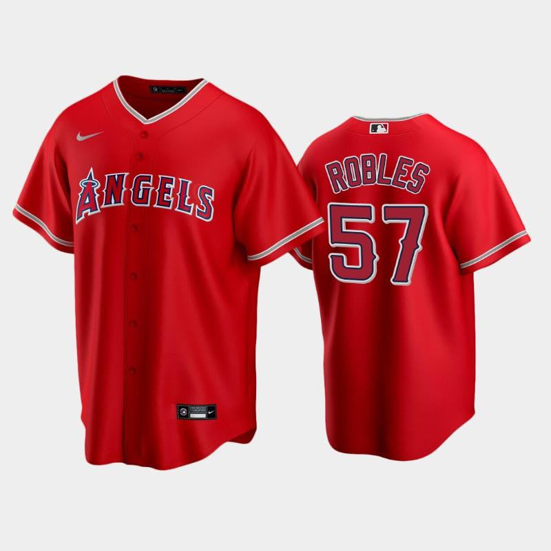 Red Los Angeles Angels Alternate 57 Hansel Robles Jersey Jersey