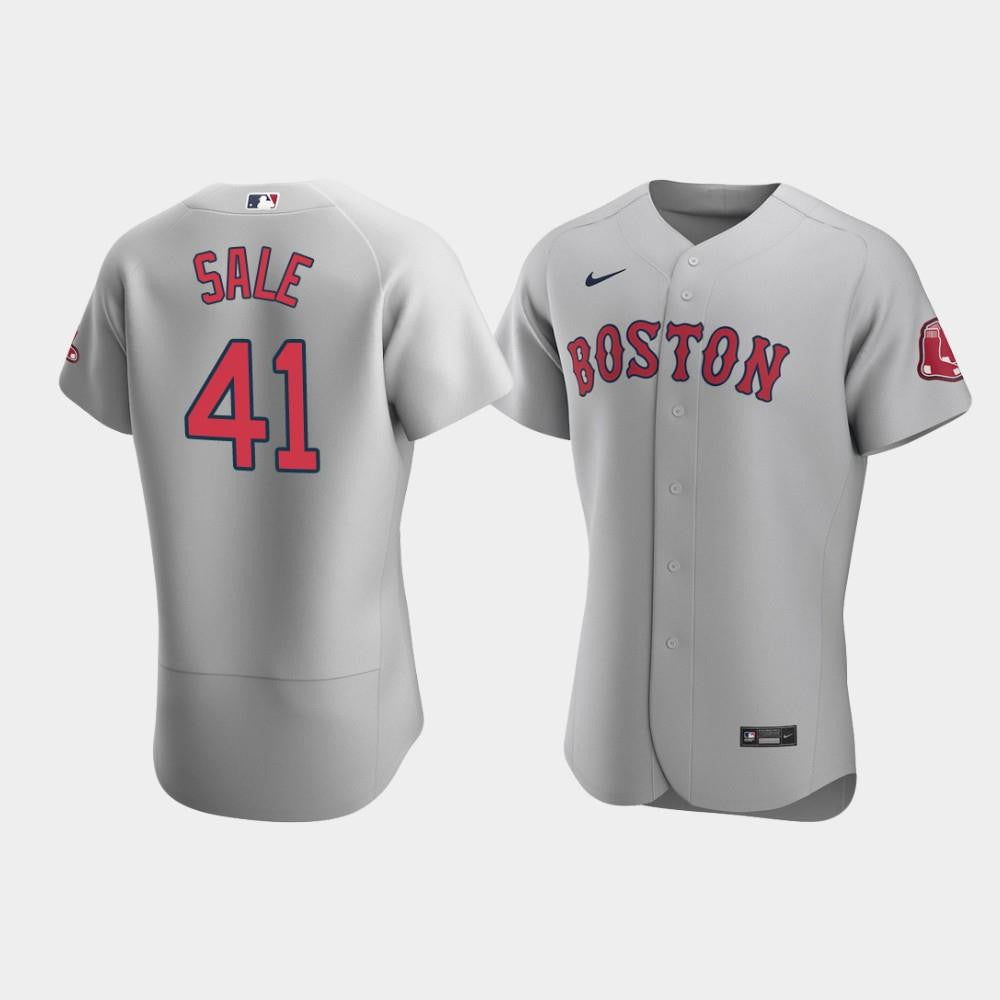 Men's Boston Red Sox 41 Chris Sale Gray Road Jersey Jersey