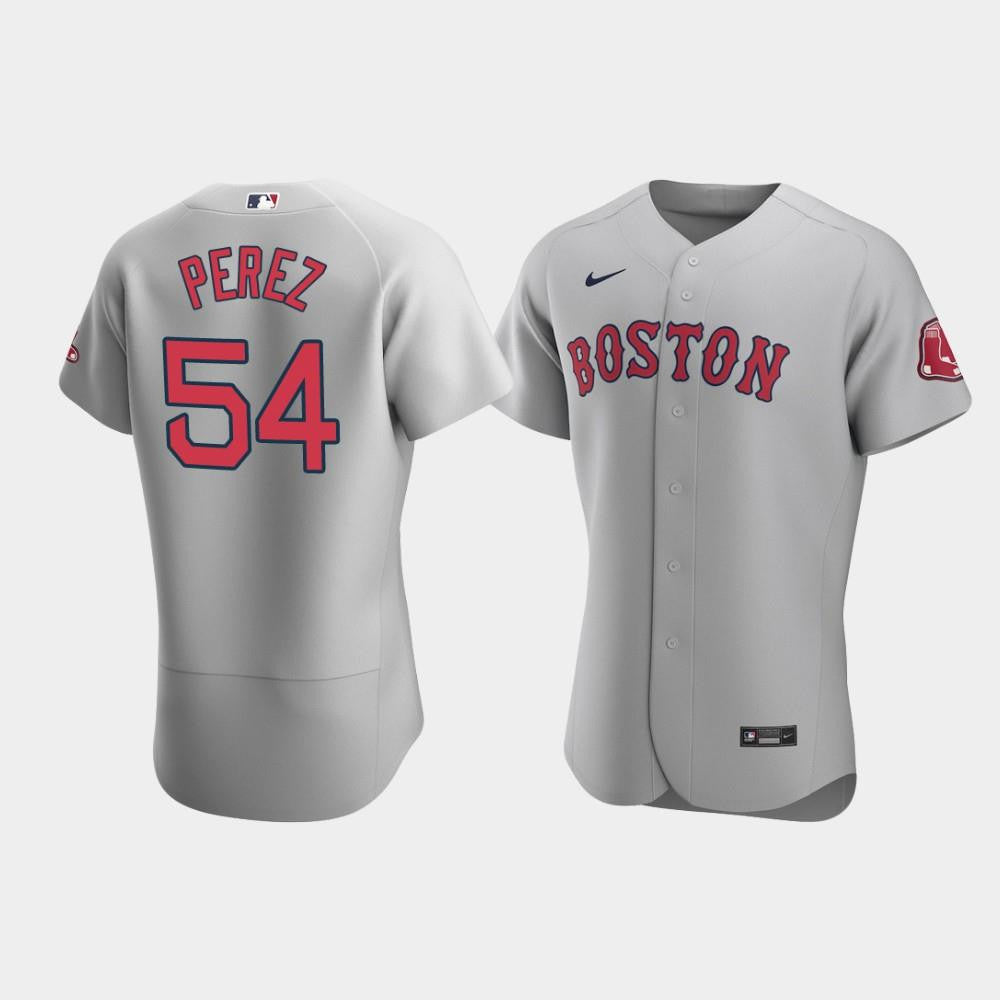 Men's Boston Red Sox 54 Martin Perez Gray Road Jersey Jersey