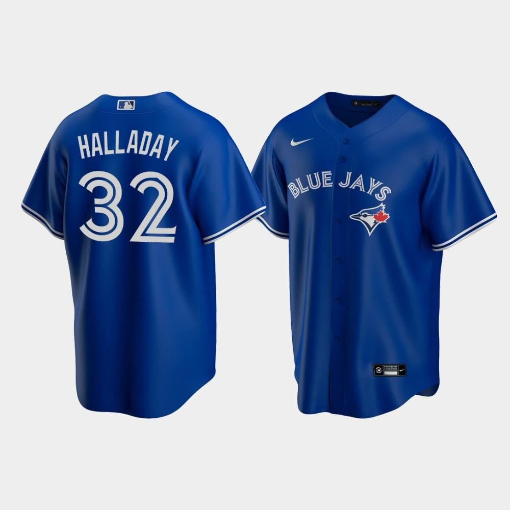 Men's Toronto Blue Jays 32 Roy Halladay Royal Alternate Jersey Jersey