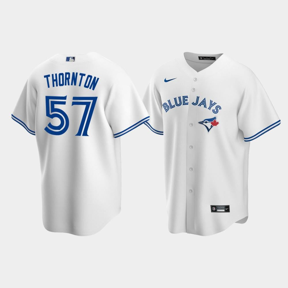 Men's Toronto Blue Jays 57 Trent Thornton White Home Jersey Jersey