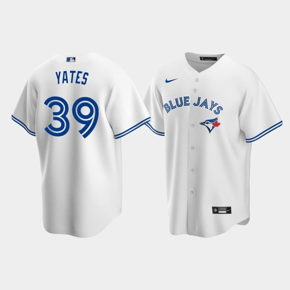 Men's Toronto Blue Jays 39 Kirby Yates White Home Jersey Jersey