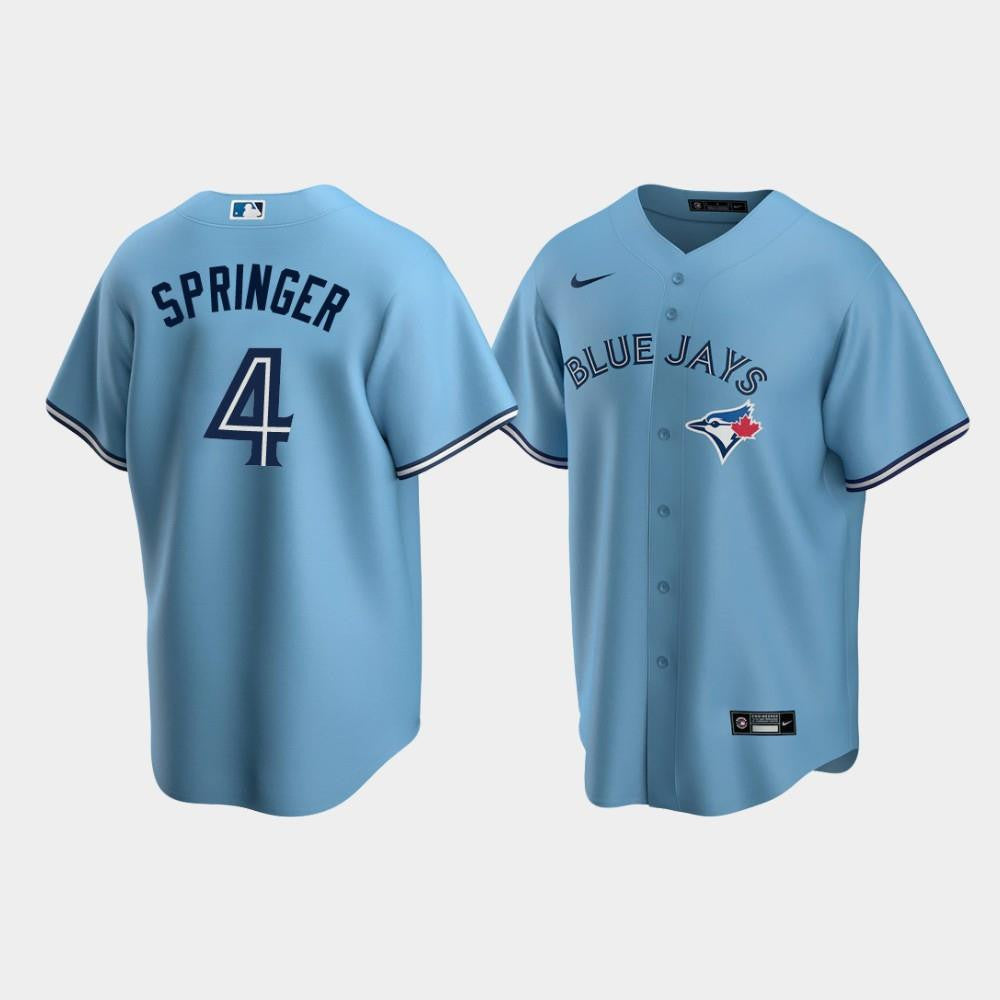 Men's Toronto Blue Jays 4 George Springer Powder Blue Alternate Jersey Jersey