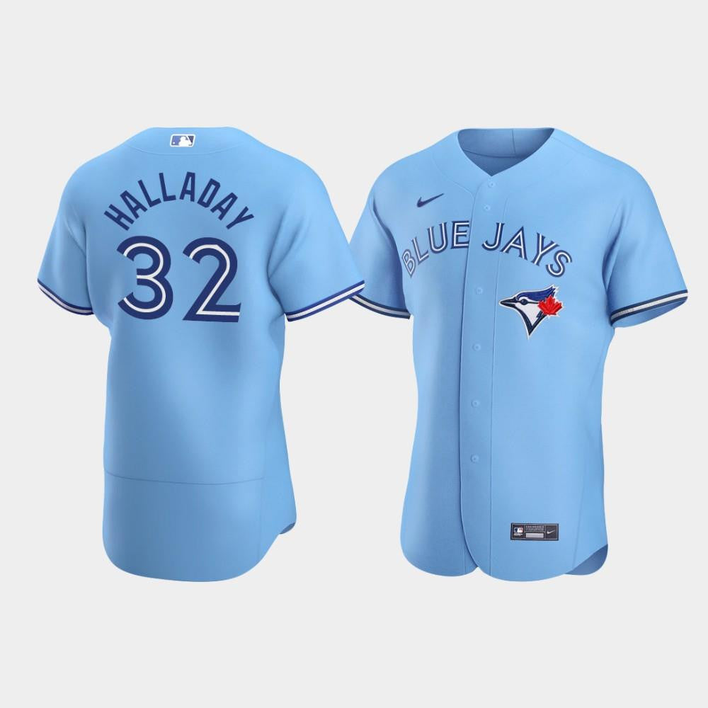 Men's Toronto Blue Jays 32 Roy Halladay Powder Blue Alternate Jersey Jersey