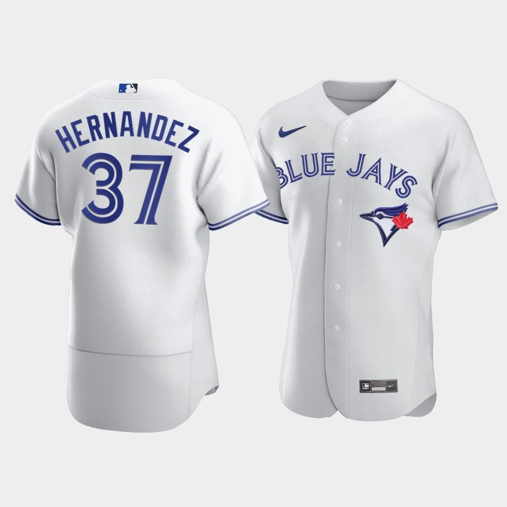 Men's Toronto Blue Jays 37 Teoscar Hernandez White Jersey Jersey