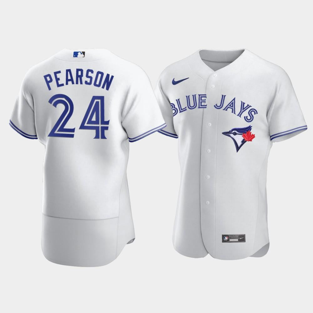 Men's Toronto Blue Jays 24 Nate Pearson White Home Jersey Jersey
