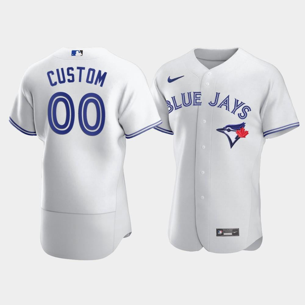 Men's Toronto Blue Jays 00 Custom White Jersey Jersey