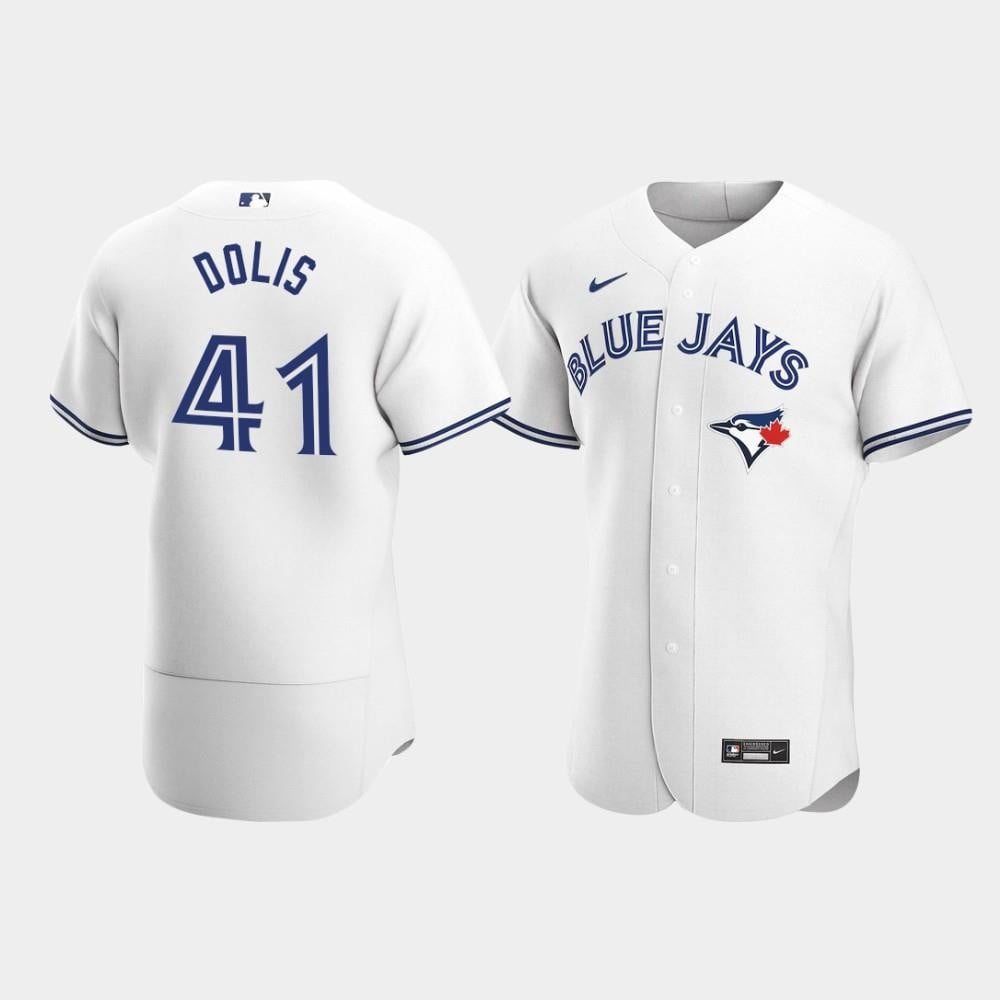 Men's Toronto Blue Jays 41 Rafael Dolis White Home Jersey Jersey
