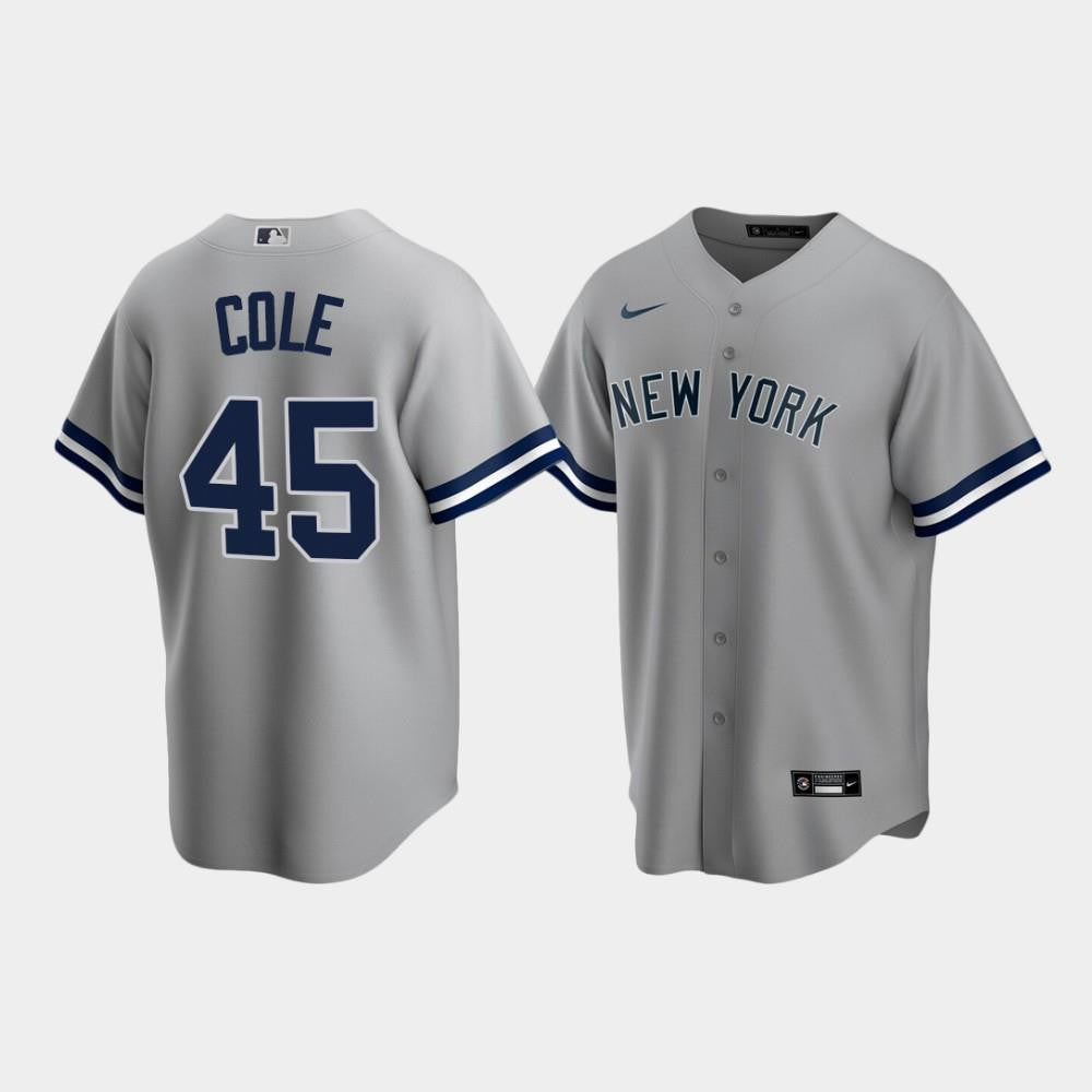 Men's New York Yankees Gerrit Cole 45 Road Gray Jersey Jersey