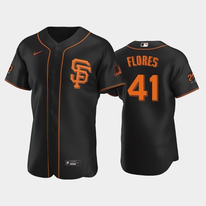 Black San Francisco Giants 41 Wilmer Flores Alternate Jersey Jersey