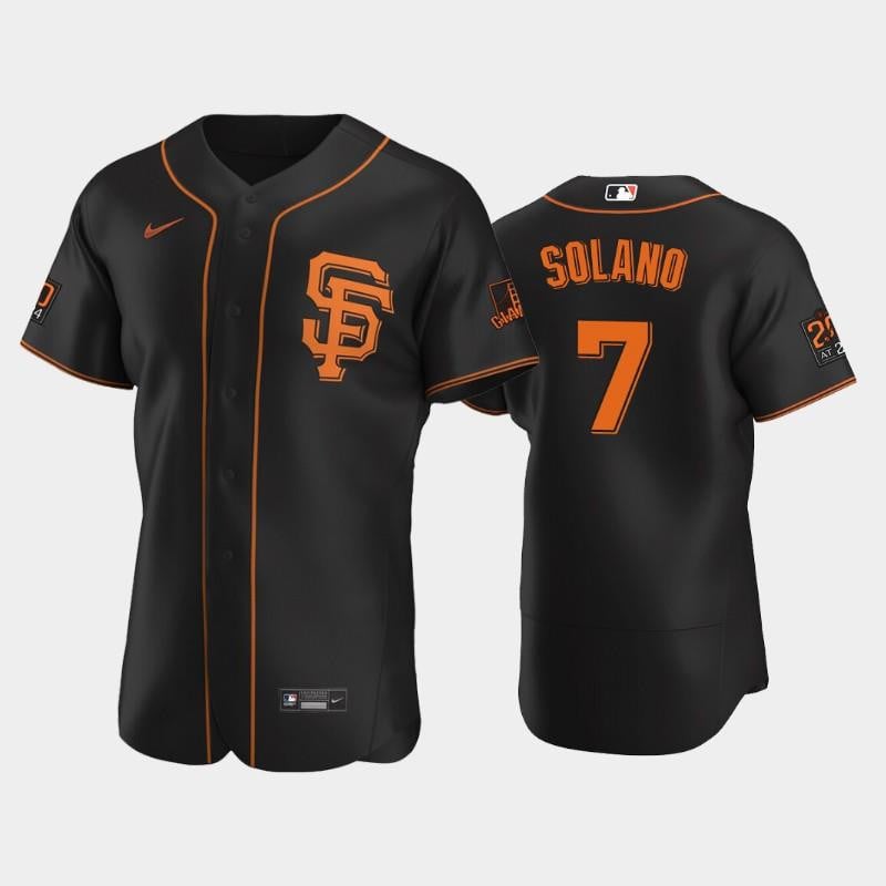 Black San Francisco Giants 7 Donovan Solano Alternate Jersey Jersey