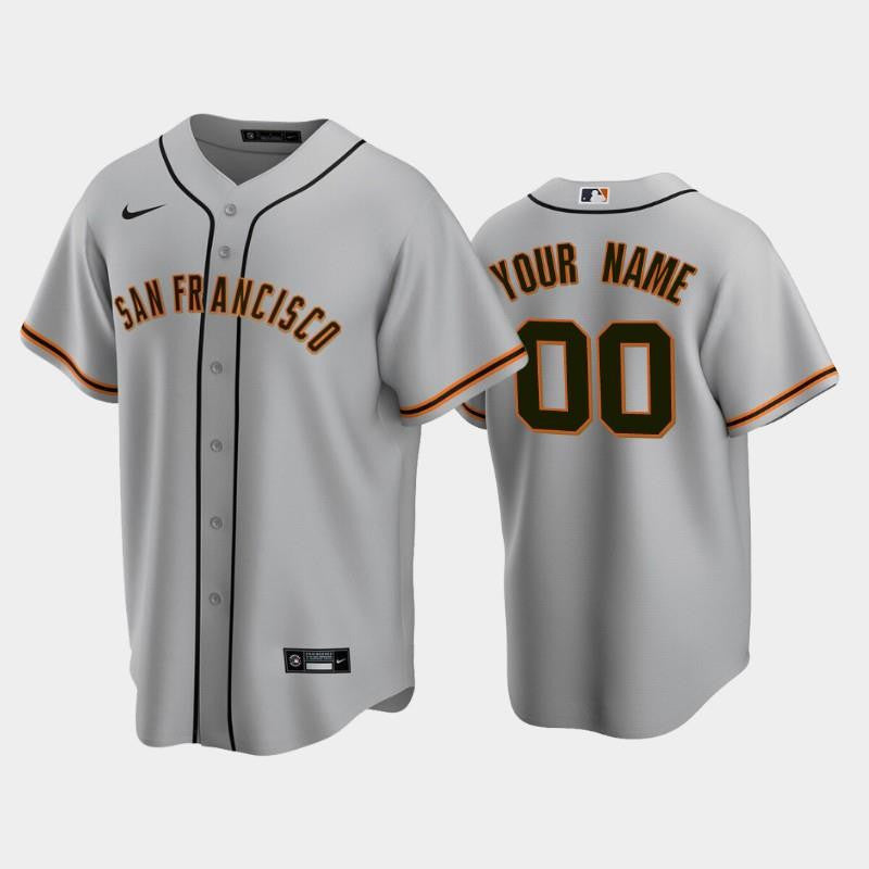 San Francisco Giants 00 Custom Gray Road Jersey Jersey