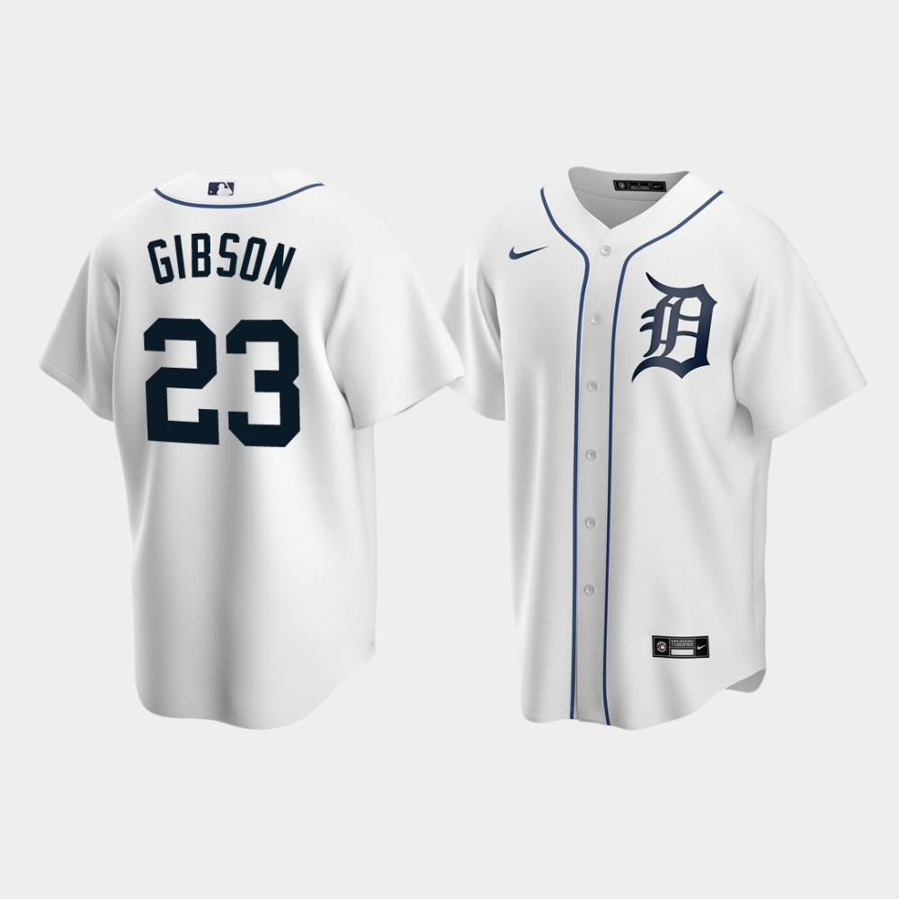 Men's Detroit Tigers 23 Kirk Gibson White Home Jersey Jersey