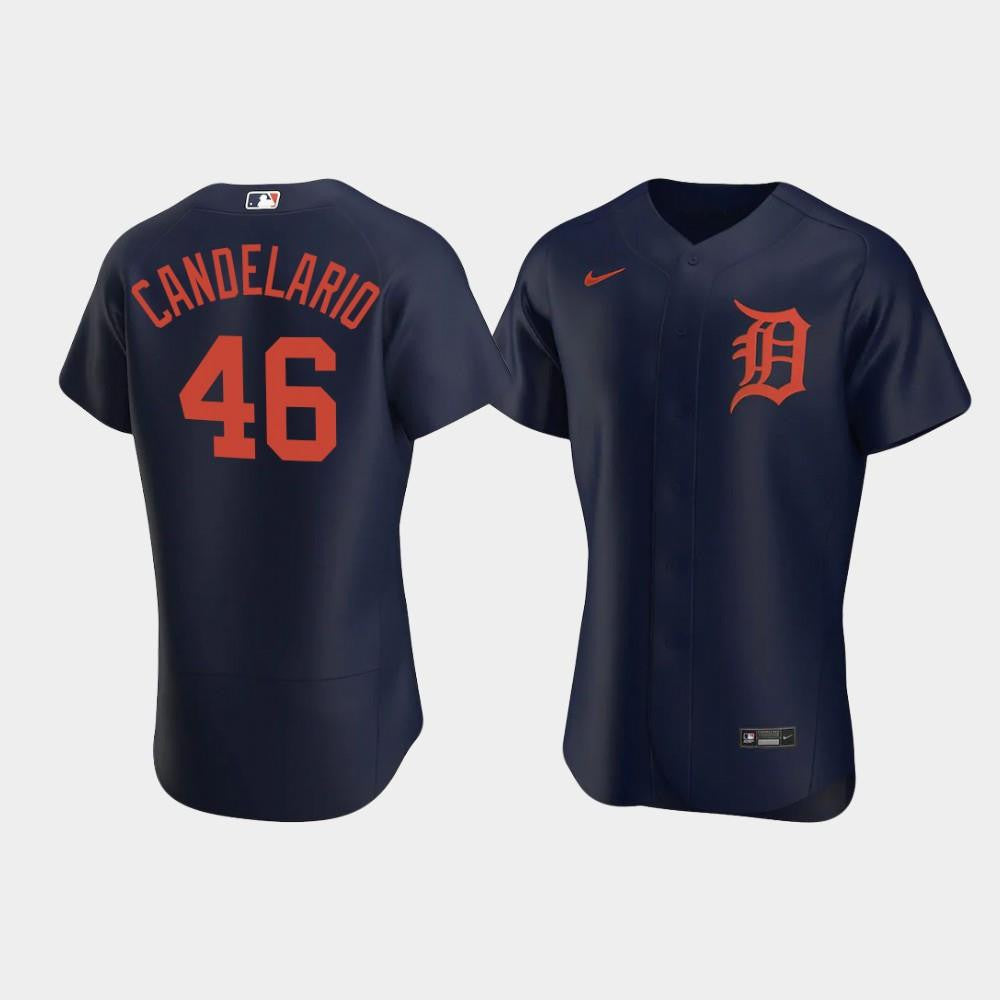 Jeimer Candelario 46 Detroit Tigers Navy Alternate Jersey Jersey