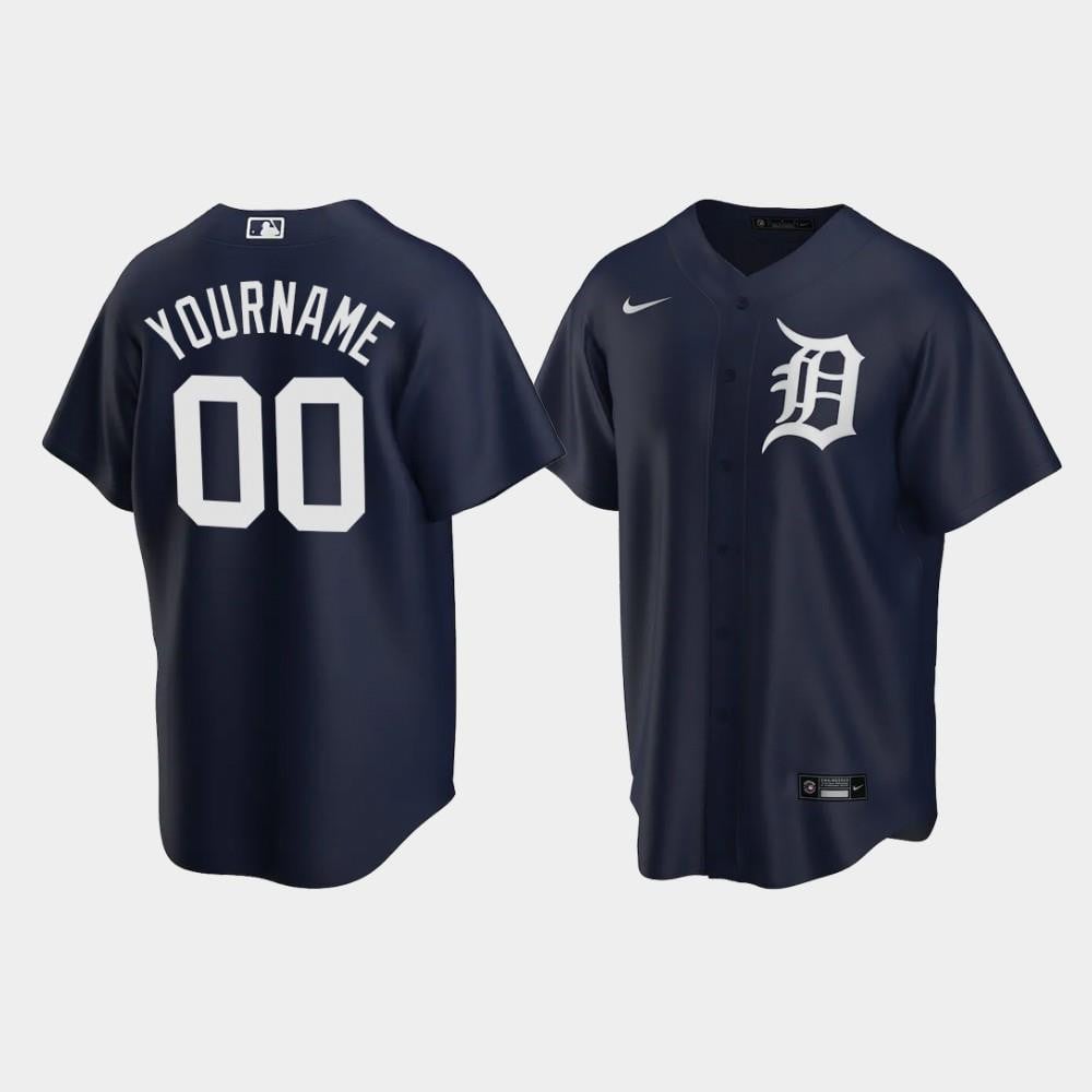 Detroit Tigers Custom Alternate Men's Jersey - Navy Jersey