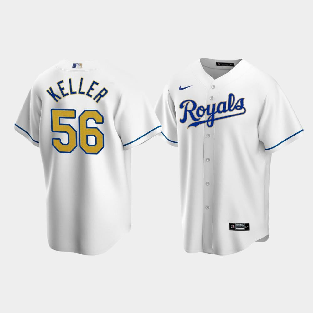 Men's Kansas City Royals Brad Keller 56 White Home Cool Base Jersey Jersey