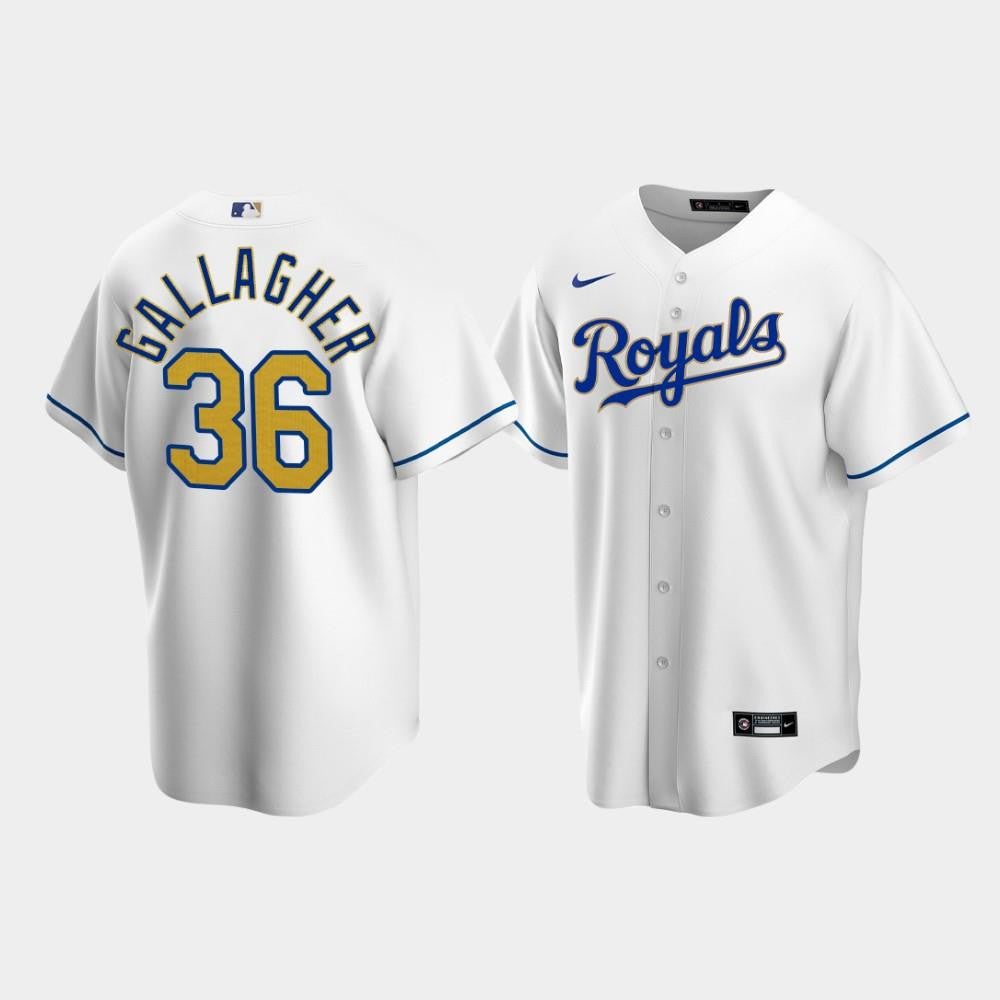 Men's Kansas City Royals Cam Gallagher 36 White Home Cool Base Jersey Jersey