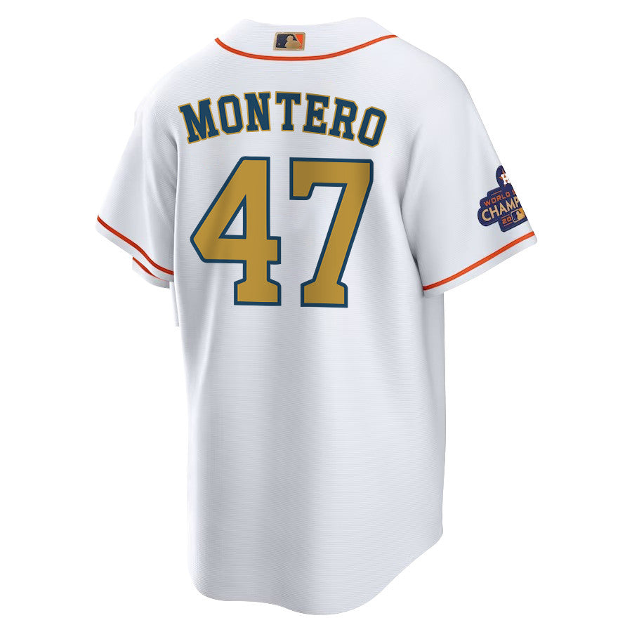 Rafael Montero 47 Houston Astros 2023 Men Jersey - White/Gold