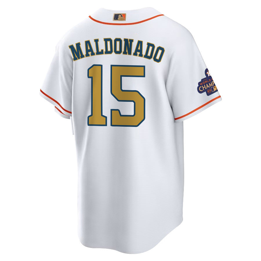 Martin Maldonado 15 Houston Astros 2023 Men Jersey - White/Gold