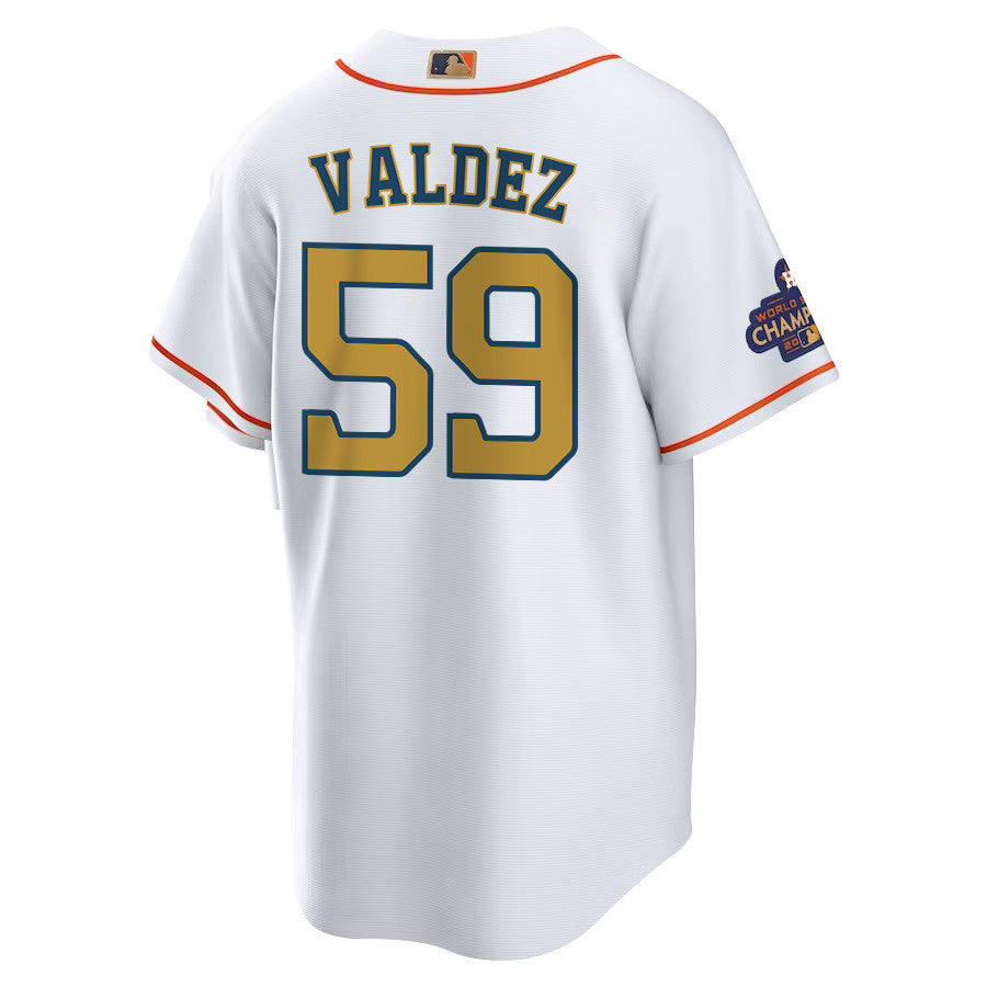Framber Valdez 59 Houston Astros 2023 Men Jersey - White/Gold